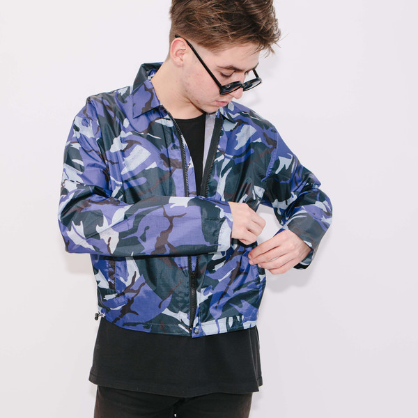 Haik W/ Wind Breaker Short Jacket, Blue Camo Haik W/ Wind Breaker Short Jacket, Blue Camo