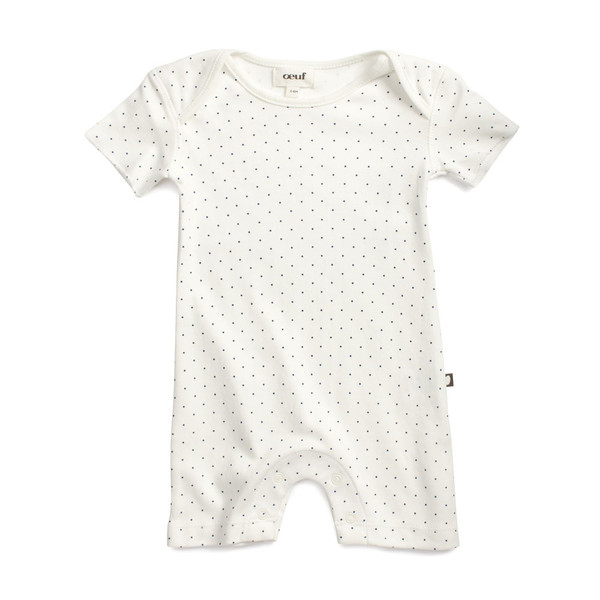 Oeuf Short Romper Indigo Dot Oeuf Short Romper Indigo Dot