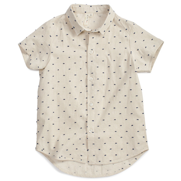 Noch Mini Short Sleeve Shirt Navy Clip Dot Noch Mini Short Sleeve Shirt Navy Clip Dot