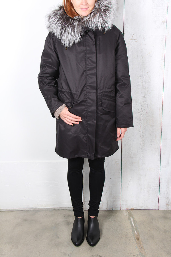 Yves Salomon GABARDINE FOX FUR PARKA Yves Salomon GABARDINE FOX FUR PARKA