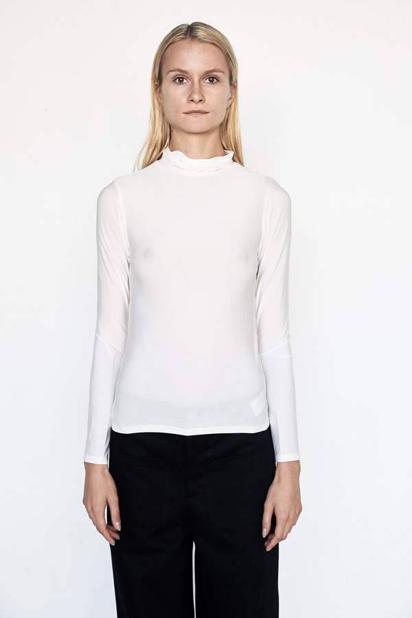 Shaina Mote Cupro Classic Turtleneck - Bone Shaina Mote Cupro Classic Turtleneck - Bone