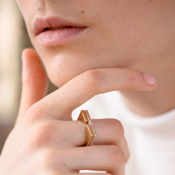 AGMES Thin Open Block Ring AGMES Thin Open Block Ring