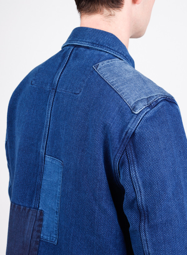 Blue Blue Japan Woven Pure Indigo "Sashiko" Hand Patchwork Jacket Blue Blue Japan Woven Pure Indigo "Sashiko" Hand Patchwork Jacket