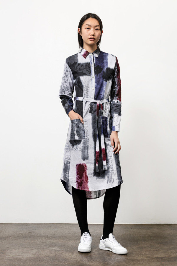 Osei-Duro Causa Dress in Mauve Brushstrokes Osei-Duro Causa Dress in Mauve Brushstrokes