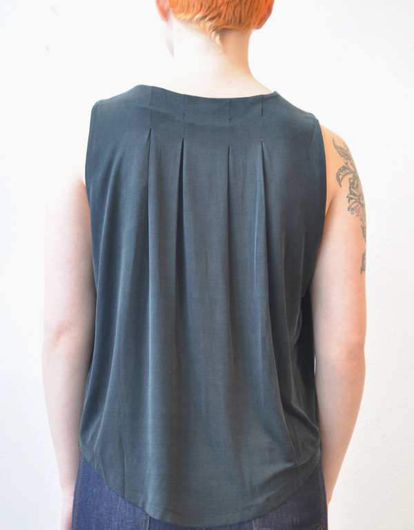 Just Female "Halsey" Knit Cupro Top w/ Back Pleat Detail Just Female "Halsey" Knit Cupro Top w/ Back Pleat Detail