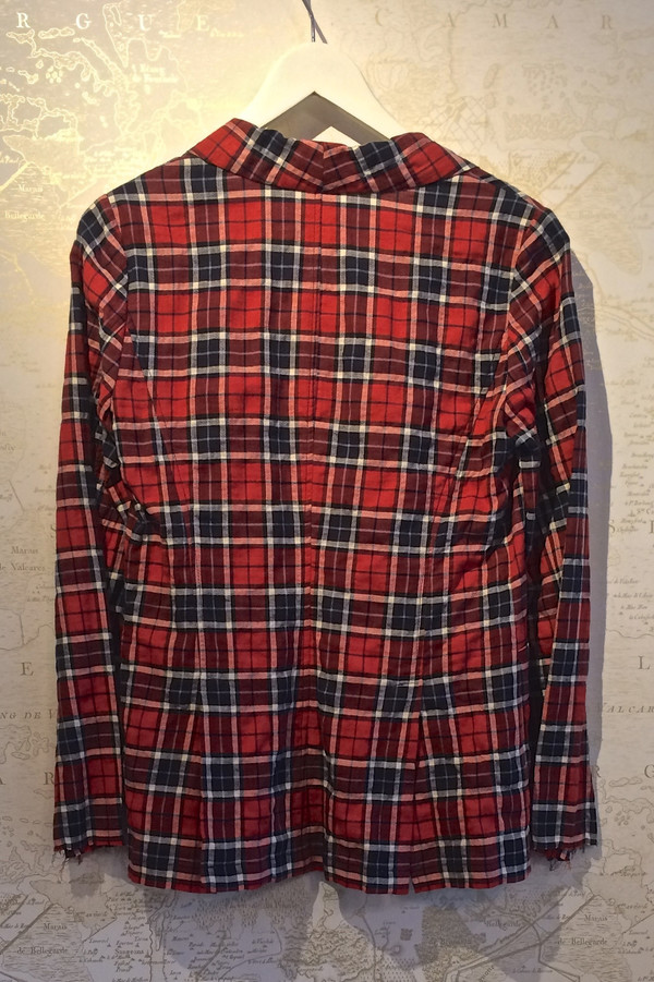 Harvey Faircloth Red Plaid Blazer w/ Peplum Harvey Faircloth Red Plaid Blazer w/ Peplum