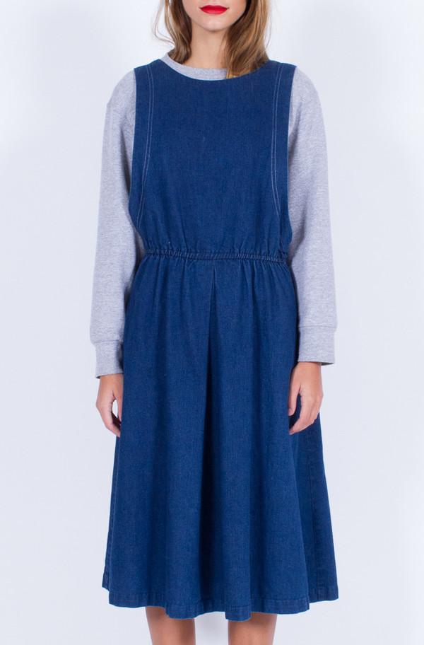 Yo Vintage! DENIM PINAFORE DRESS (MED-LARGE) Yo Vintage! DENIM PINAFORE DRESS (MED-LARGE)