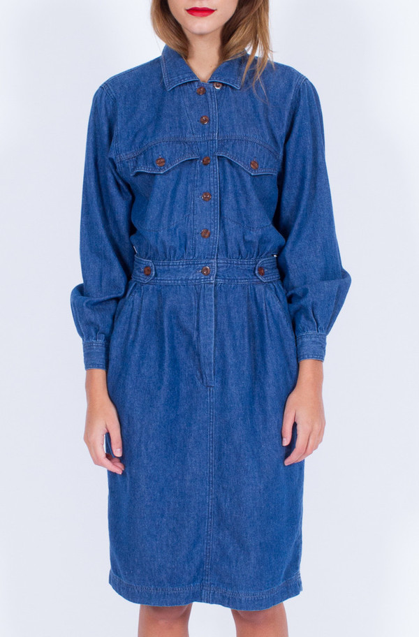 Yo Vintage! DENIM SHIRT DRESS (SMALL) Yo Vintage! DENIM SHIRT DRESS (SMALL)
