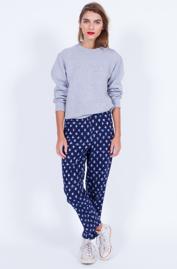 Yo Vintage! Navy Ikat Print Pants (Med-Large) Yo Vintage! Navy Ikat Print Pants (Med-Large)