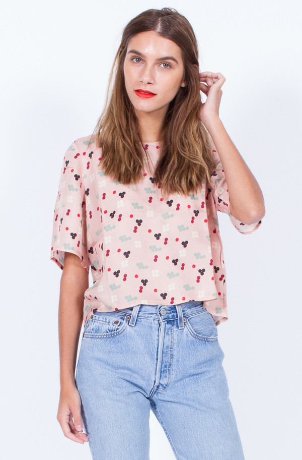Dusen Dusen PINK FIVE DOT YES TEE Dusen Dusen PINK FIVE DOT YES TEE
