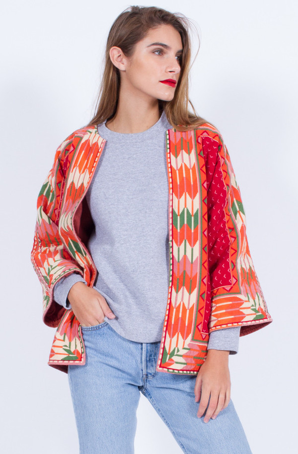Yo Vintage! RED QUILTED JACKET (MEDIUM) Yo Vintage! RED QUILTED JACKET (MEDIUM)