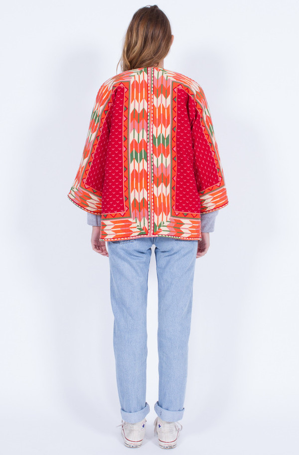Yo Vintage! RED QUILTED JACKET (MEDIUM) Yo Vintage! RED QUILTED JACKET (MEDIUM)