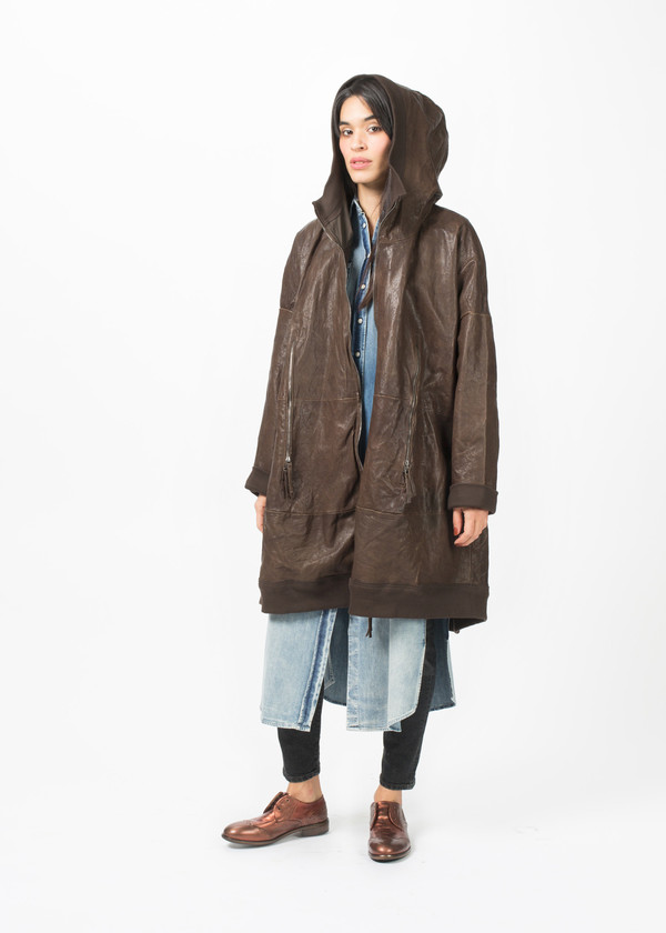 Rundholz Hooded Leather Trench Rundholz Hooded Leather Trench
