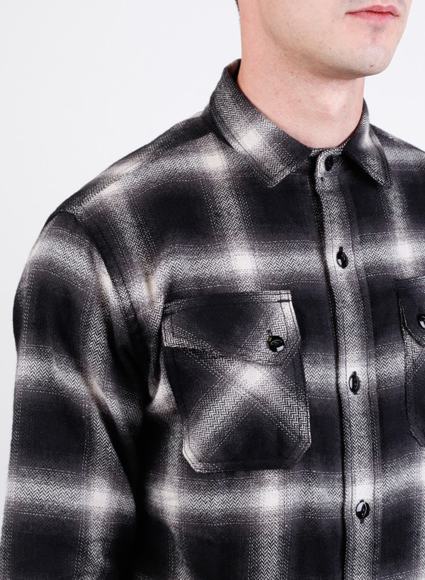 Men's 3Sixteen Crosscut Flannel Black Ombre Men's 3Sixteen Crosscut Flannel Black Ombre