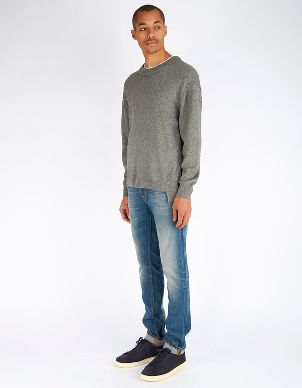 Men's Filippa K Organic Cotton Yak Sweater Grey Melange Men's Filippa K Organic Cotton Yak Sweater Grey Melange
