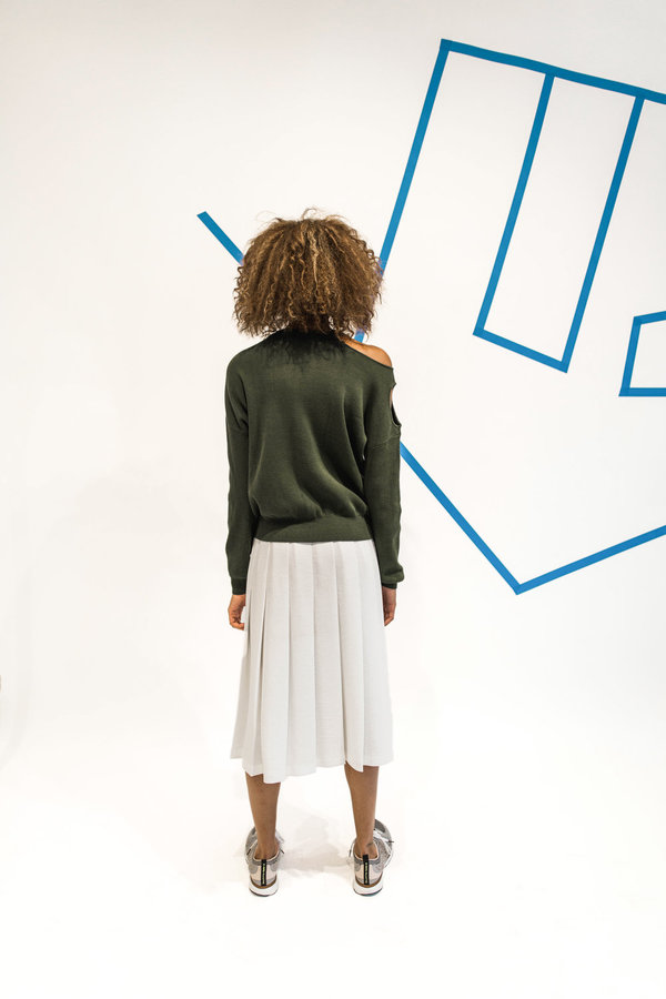 Nomia Cutout Shoulder Crew Neck Sweater Nomia Cutout Shoulder Crew Neck Sweater
