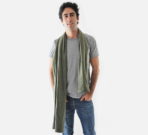 Unisex Olive Wool Galaxy Blend Scarf by The Hill-Side Unisex Olive Wool Galaxy Blend Scarf by The Hill-Side