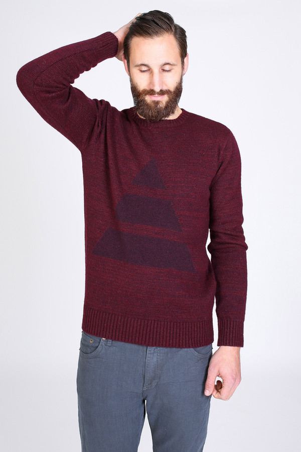 Men's Oliver Spencer Shapes crew in Burgundy Men's Oliver Spencer Shapes crew in Burgundy