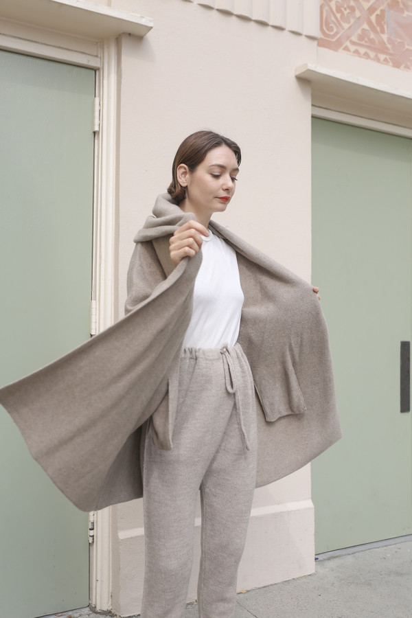 Lauren Manoogian Cashmere Capote Coat in Raw Brown Lauren Manoogian Cashmere Capote Coat in Raw Brown
