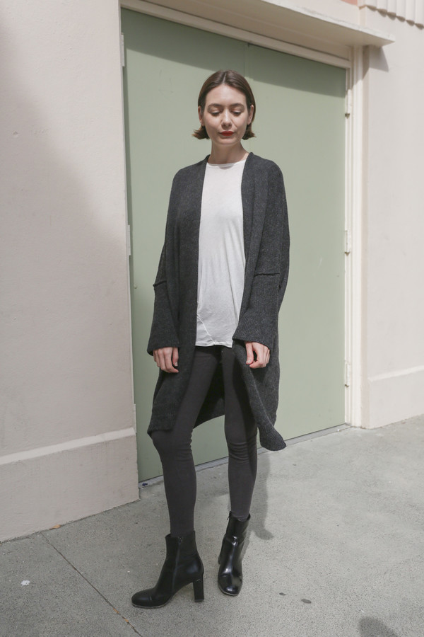 Lauren Manoogian Cashmere Rib Leggings in Dark Charcoal Lauren Manoogian Cashmere Rib Leggings in Dark Charcoal