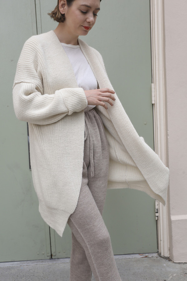 Lauren Manoogian Fisherman Cardigan in White Lauren Manoogian Fisherman Cardigan in White