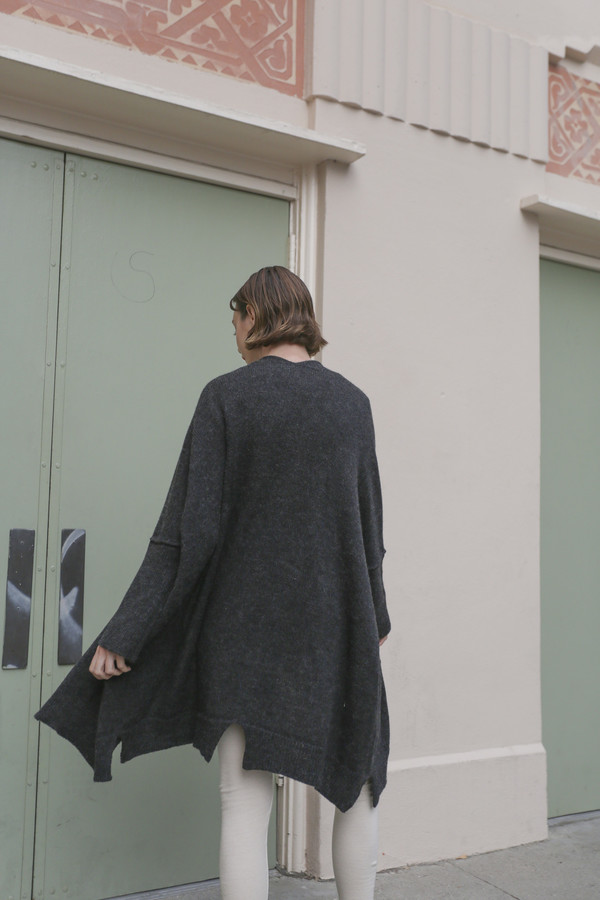 Lauren Manoogian Wide Cardigan in Dark Charcoal Lauren Manoogian Wide Cardigan in Dark Charcoal