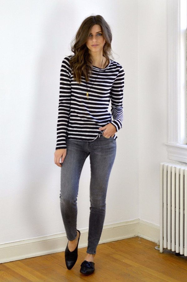 FRAME Denim Pin Tuck Long Sleeve Tee FRAME Denim Pin Tuck Long Sleeve Tee