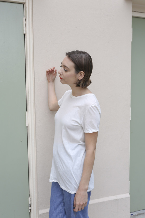 Lauren Manoogian Vellum Baby Tee in Bone Lauren Manoogian Vellum Baby Tee in Bone