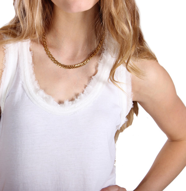 Clu Raw Edge Mix-Media Tank Clu Raw Edge Mix-Media Tank