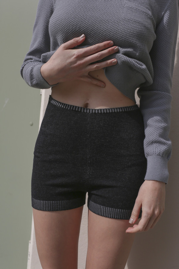 Woolly Bully High Waisted Short in Black Woolly Bully High Waisted Short in Black