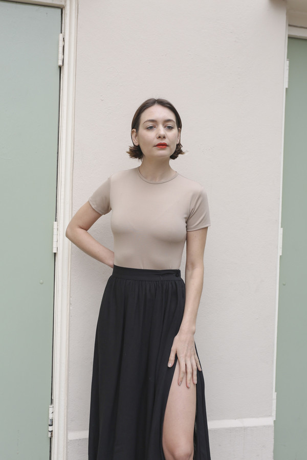 NONNA Vintage Byblos Semi-Sheer Long Black Skirt NONNA Vintage Byblos Semi-Sheer Long Black Skirt