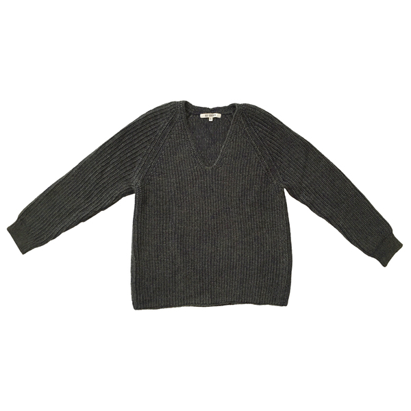 CHUNKY V-NECK SWEATER - OLIVE CHUNKY V-NECK SWEATER - OLIVE