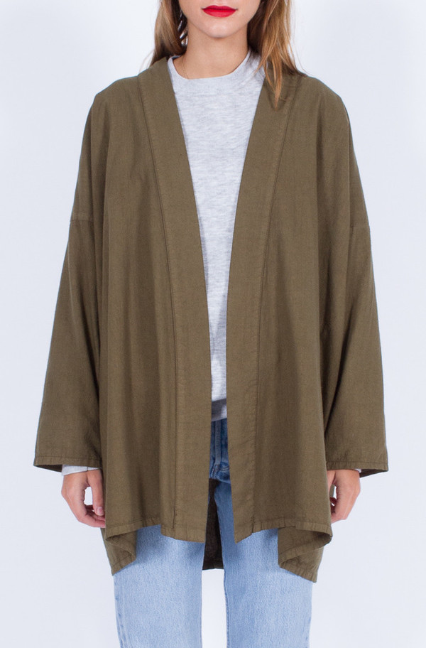 KHAKI COTTON KIMONO (ONE SIZE) KHAKI COTTON KIMONO (ONE SIZE)