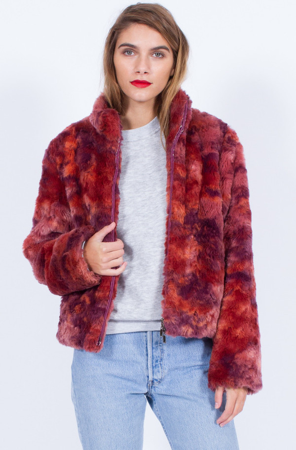 FAUX FUR RED JACKET (SMALL) FAUX FUR RED JACKET (SMALL)