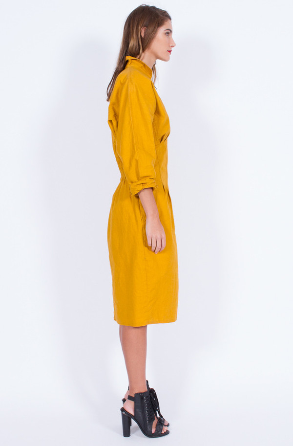 Yo Vintage! MUSTARD ZIPPER DRESS (MEDIUM) Yo Vintage! MUSTARD ZIPPER DRESS (MEDIUM)