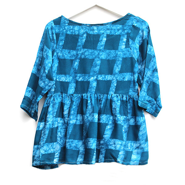 Della Teal Checkered Top Della Teal Checkered Top