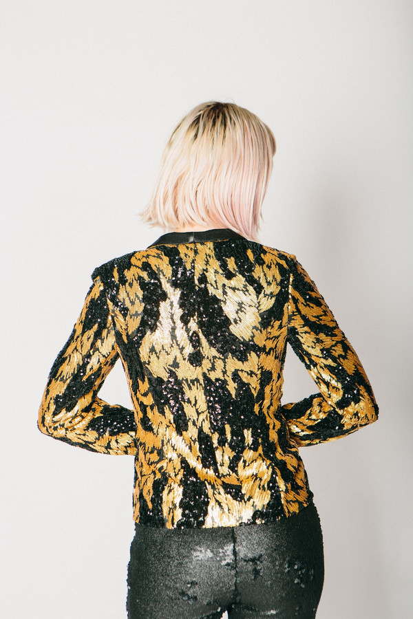 Any Old Iron Black and Gold Sequin Suit Jacket Any Old Iron Black and Gold Sequin Suit Jacket