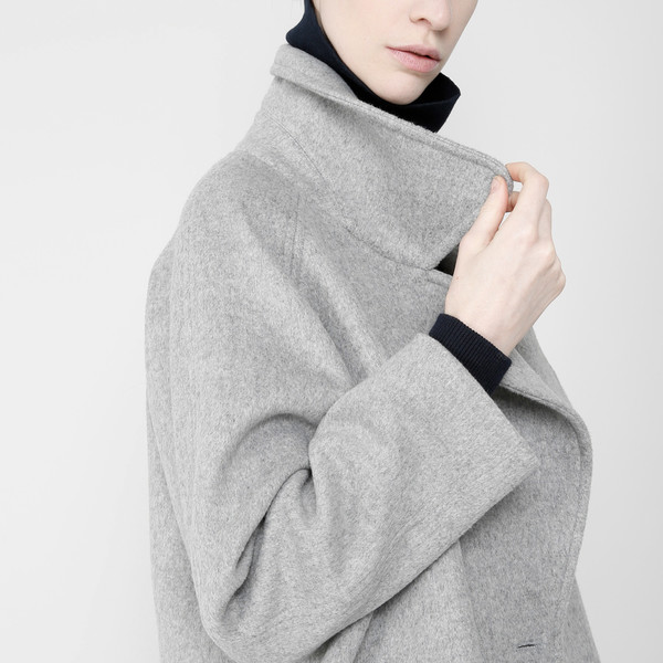 7115 by Szeki Long Wool Coat - Gray FW16 7115 by Szeki Long Wool Coat - Gray FW16