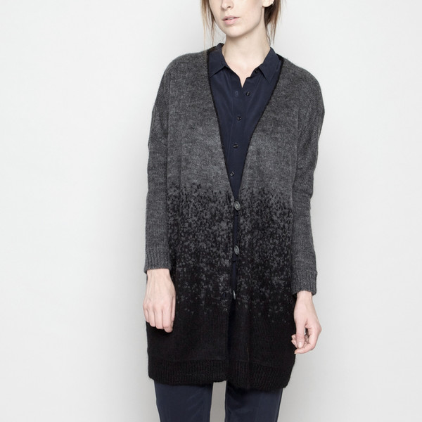 7115 by Szeki Mohair Gradient Long Cardigan - Black + Gray FW16 7115 by Szeki Mohair Gradient Long Cardigan - Black + Gray FW16