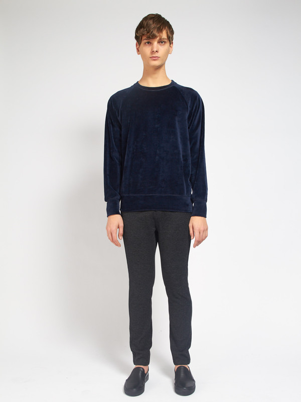 La Paz Cunha Velour Sweatshirt Blue La Paz Cunha Velour Sweatshirt Blue