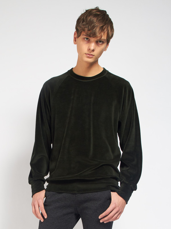 Men's La Paz Cunha Velour Sweatshirt Green Men's La Paz Cunha Velour Sweatshirt Green