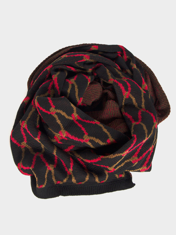 Men's Reality Studio Net Plaid Scarf Black Men's Reality Studio Net Plaid Scarf Black