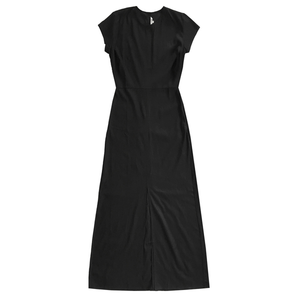 Ali Golden RAW SILK MAXI DRESS - BLACK Ali Golden RAW SILK MAXI DRESS - BLACK