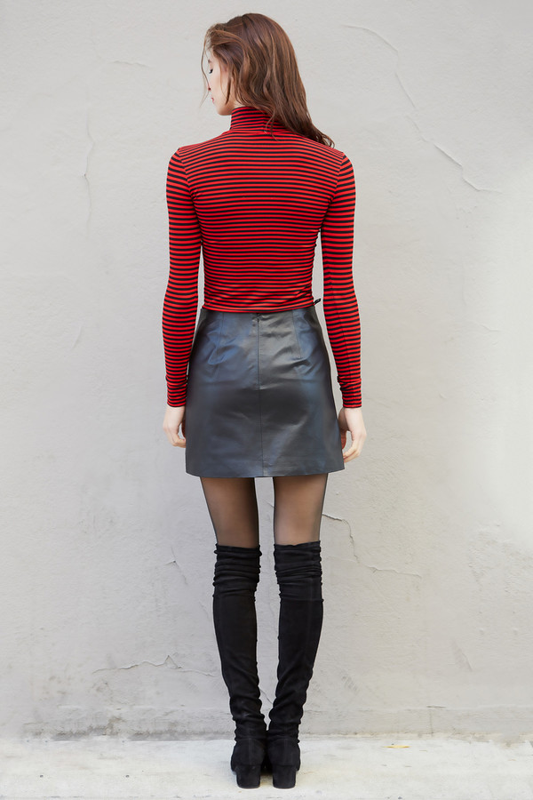 Tees by Tina Striped Mock Neck Top Tees by Tina Striped Mock Neck Top