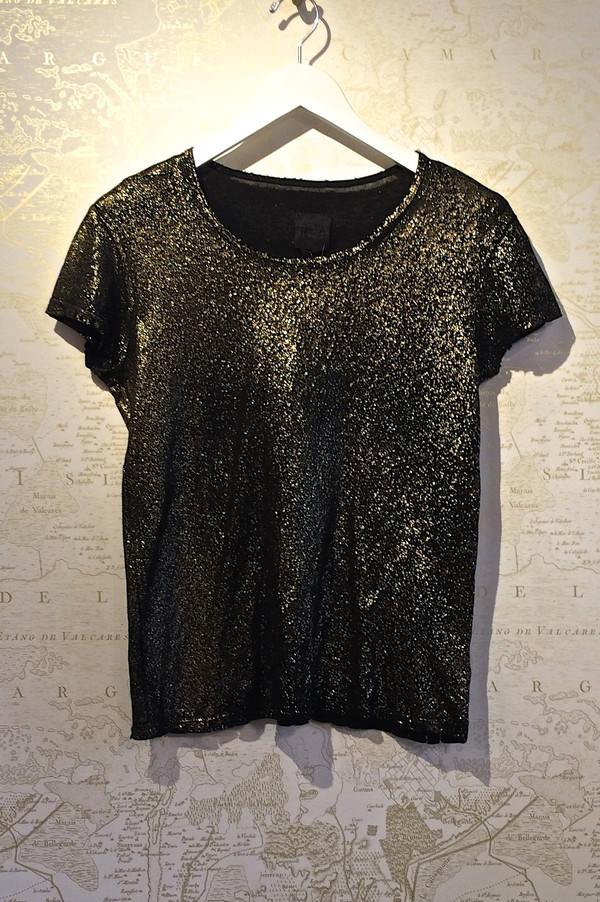 RtA 'Nicola' Gold Splatter Distressed Tee RtA 'Nicola' Gold Splatter Distressed Tee