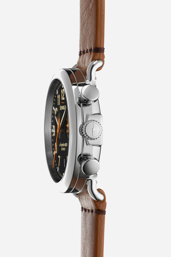 Shinola The Runwell Chrono 41mm in black & tan Shinola The Runwell Chrono 41mm in black & tan