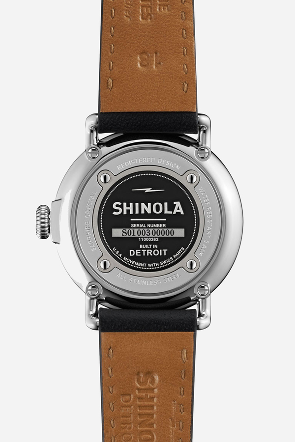 Shinola The Runwell 36mm watch in white & black Shinola The Runwell 36mm watch in white & black