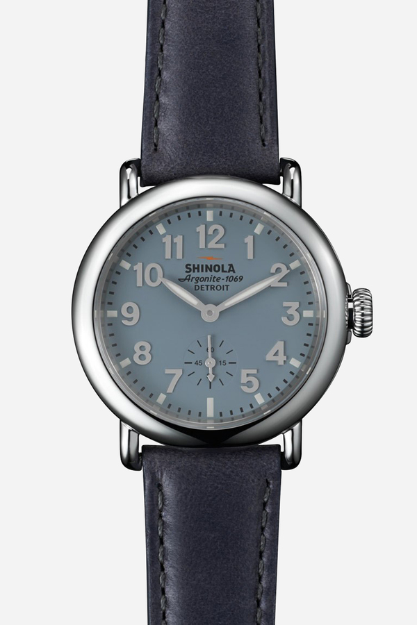 Shinola The Runwell 36mm in Slate blue & Slate grey Shinola The Runwell 36mm in Slate blue & Slate grey