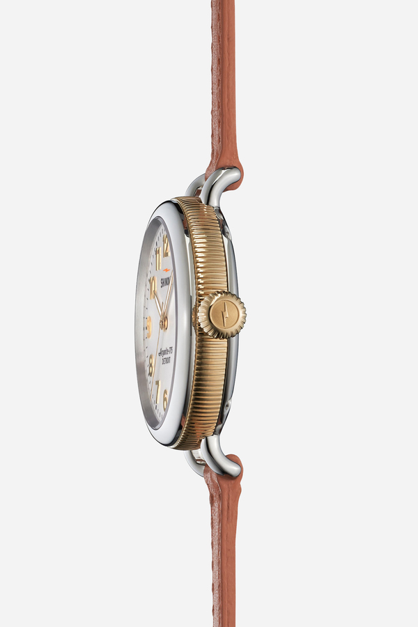 Shinola The Birdy 34mm in white & orchid Shinola The Birdy 34mm in white & orchid