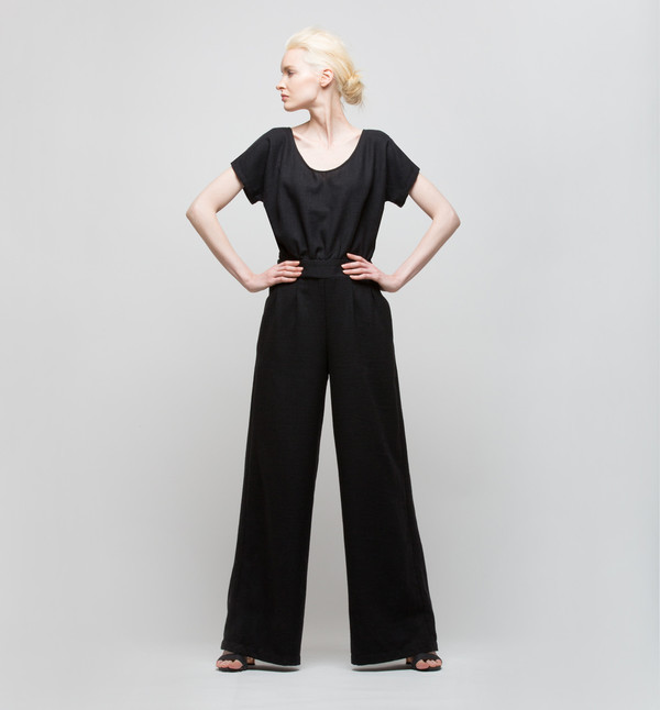 H. Fredriksson Tina Jumpsuit Black linen/silk/wool H. Fredriksson Tina Jumpsuit Black linen/silk/wool